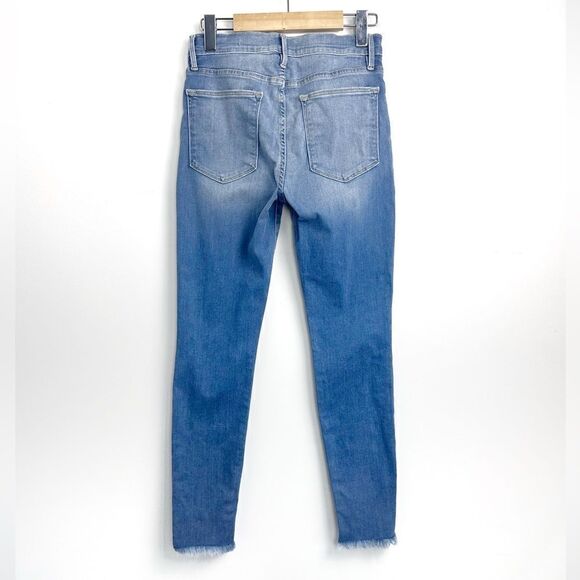 Frame Le High Skinny Raw Hem Cropped Jeans Sz 27 - Picture 4 of 14